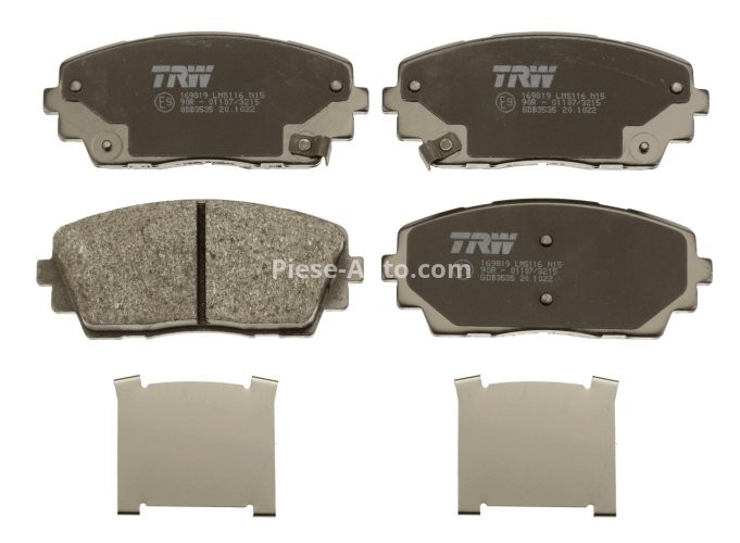 Set plăcuțe frână TRW, față (cu suplimente), pentru: KIA PICANTO II 1.0/1.0LPG/1.2 05.11-03.17