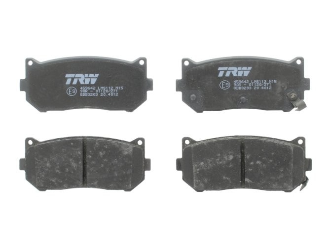 Set plăcuțe frână TRW, spate, pentru: KIA CARENS I, CARENS II, CERATO I, CLARUS, SEPHIA, SEPHIA II, SHUMA, SHUMA I, SHUMA II 1.5-2.0D 01.95-