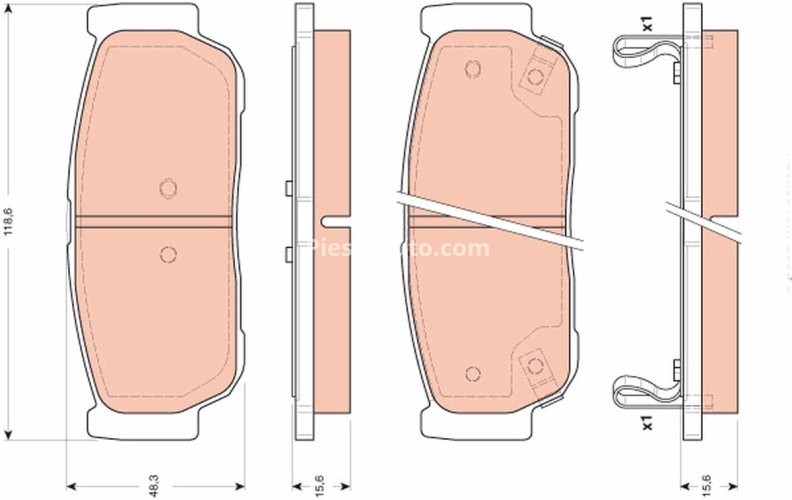 Set plăcuțe frână TRW, spate, pentru: SSANGYONG KYRON, REXTON W / REXTON, RODIUS I, RODIUS II, STAVIC 2.0D-3.2 05.05-