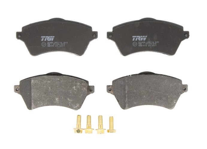Set plăcuțe frână TRW, față (cu accesorii; cu șuruburi de ghidare etrier frână), pentru: LAND ROVER FREELANDER I 1.8/2.0D/2.5 02.98-10.06