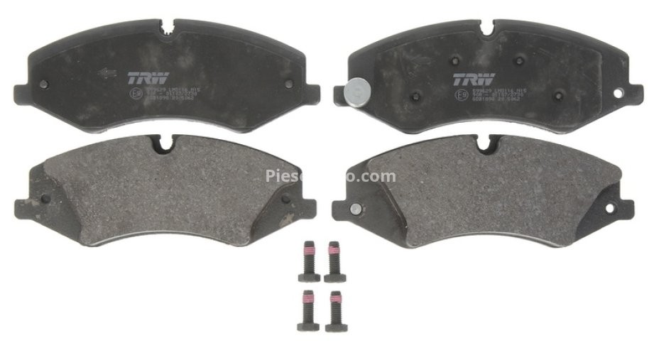 Set plăcuțe frână TRW, față (cu accesorii; cu șuruburi de ghidare etrier frână), pentru: LAND ROVER DEFENDER, DISCOVERY IV, DISCOVERY V, RANGE ROVER III, RANGE ROVER IV 2.0-5.0 03.02-
