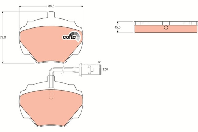 Set plăcuțe frână TRW, spate, pentru: LAND ROVER 90 I, DEFENDER, DISCOVERY I, RANGE ROVER I 2.0-4.3 08.81-02.16