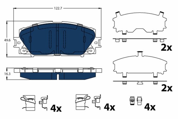 Set plăcuțe frână TRW, față, pentru: LEXUS CT; TOYOTA PRIUS, YARIS 1.5/1.8H 11.05-