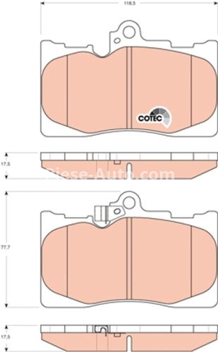 Set plăcuțe frână TRW, față, pentru: LEXUS GS, IS II, IS III, RC; TOYOTA MARK X II 2.0-4.6 04.05-