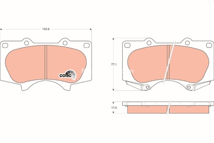 Set plăcuțe frână TRW, față, pentru: LEXUS GX; MITSUBISHI PAJERO IV; TOYOTA 4 RUNNER IV, 4 RUNNER V, FJ CRUISER, FORTUNER, HILUX, HILUX VII, HILUX VIII, LAND CRUISER 2.4D-4.7 02.99-