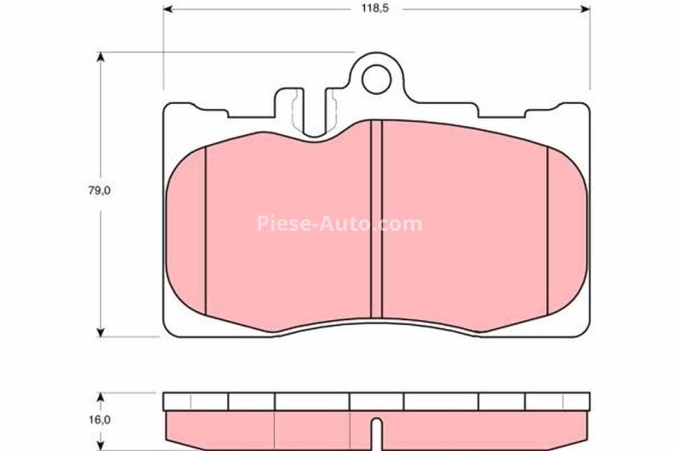Set plăcuțe frână TRW, față, pentru: LEXUS LS; TOYOTA CELSIOR 4.3 08.00-08.06