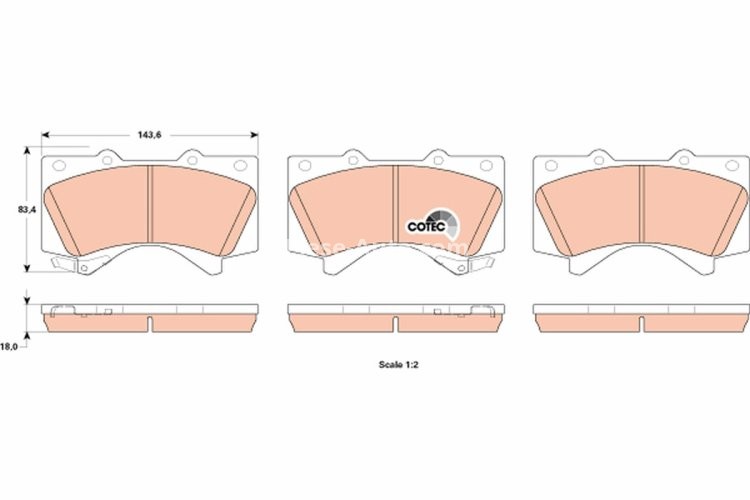 Set plăcuțe frână TRW, față, pentru: LEXUS LX; TOYOTA LAND CRUISER 200, LAND CRUISER PRADO, SEQUOIA, TUNDRA 2.8D-5.7ALK 01.00-