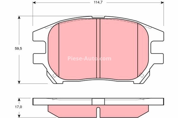 Set plăcuțe frână TRW, față, pentru: LEXUS RX; TOYOTA HARRIER 2.2/2.4/3.0 05.97-05.03
