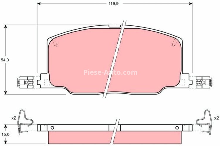 Set plăcuțe frână TRW, față (cu suplimente), pentru: LEXUS ES; TOYOTA CAMRY, CARINA V, CELICA, COROLLA, PASEO, STARLET 1.3-2.5 08.85-11.99