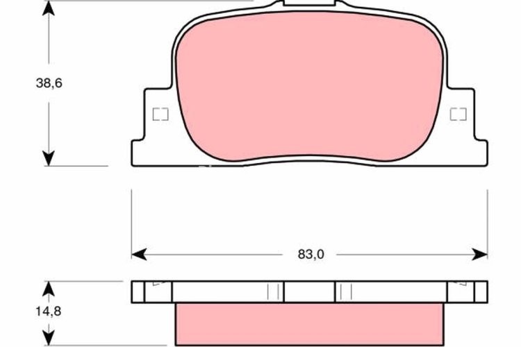 Set plăcuțe frână TRW, spate, pentru: LEXUS ES; TOYOTA CALDINA, CAMRY, MARK II, OPA, PRIUS 1.5H-3.0 08.96-12.09