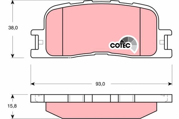 Set plăcuțe frână TRW, spate, pentru: LEXUS ES; TOYOTA CAMRY, HIGHLANDER / KLUGER 2.0-3.3 09.00-