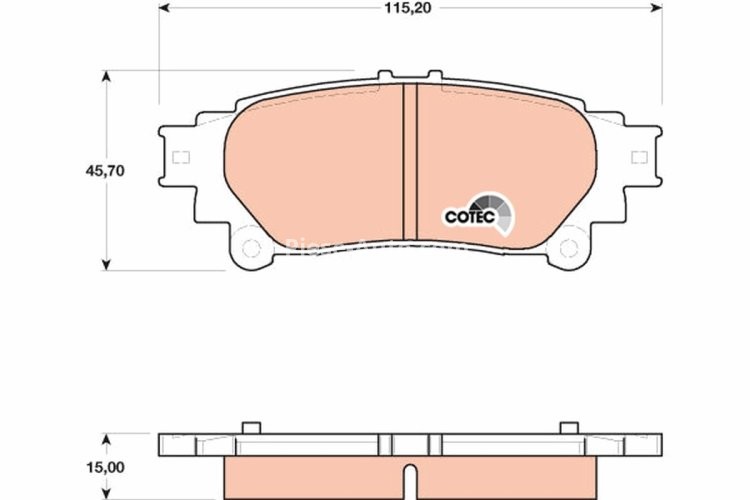 Set plăcuțe frână TRW, spate, pentru: LEXUS GS, IS III, RC, RX; TOYOTA HIGHLANDER / KLUGER 2.0-3.5H 12.08-