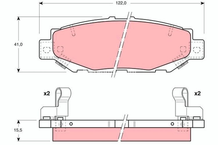 Set plăcuțe frână TRW, spate, pentru: LEXUS GS, SC; TOYOTA CELICA, CHASER, CRESTA V, CROWN, HIACE IV, MARK II VIII, SUPRA 0.4-4.0 04.91-