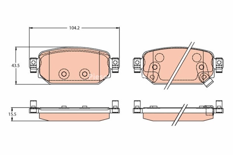 Set plăcuțe frână TRW, spate, pentru: MAZDA 3 1.5-2.2D 07.13-05.19