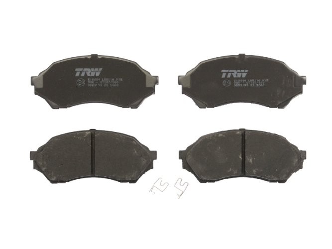 Set plăcuțe frână TRW, față (cu suplimente), pentru: MAZDA 323 F VI, 323 S VI 1.3-1.6 09.98-05.04