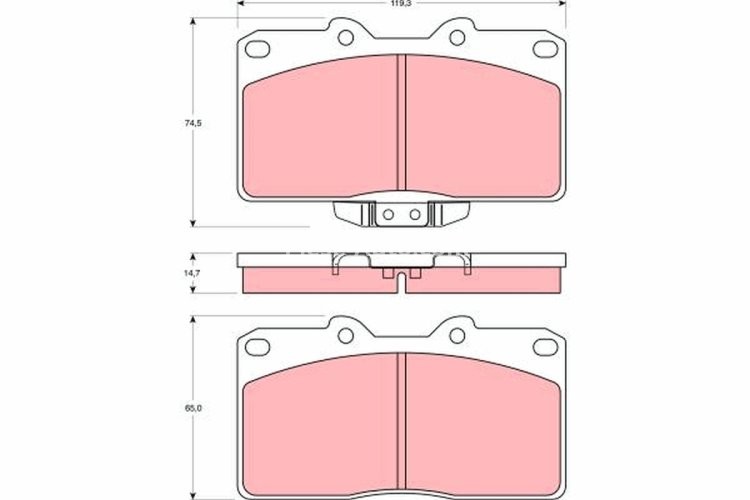 Set plăcuțe frână TRW, față, pentru: MITSUBISHI 3000 GT 3.0 01.90-08.99