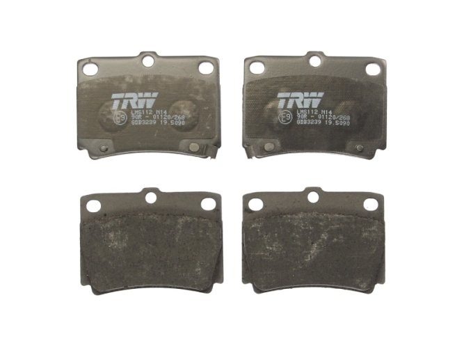 Set plăcuțe frână TRW, spate, pentru: MITSUBISHI PAJERO II, PAJERO III, PAJERO SPORT I, PAJERO SPORT II, PAJERO SPORT III 2.4D/2.5D/3.0 12.90-