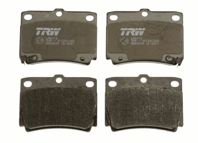 Set plăcuțe frână TRW, spate, pentru: MITSUBISHI PAJERO II, PAJERO III, PAJERO SPORT I, PAJERO SPORT II, PAJERO SPORT III 2.4D/2.5D/3.0 12.90-