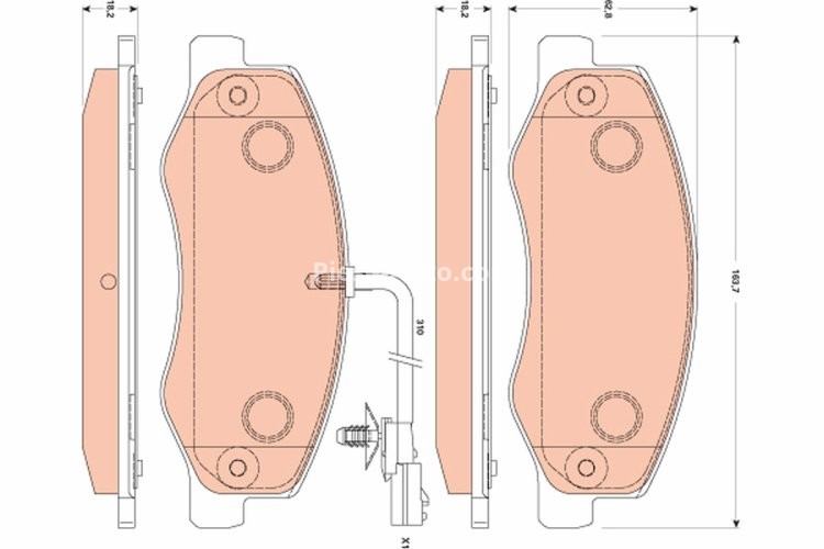 Set plăcuțe frână TRW, spate, pentru: NISSAN NV400; OPEL MOVANO B; RENAULT MASTER III 2.3D/Electric 02.10-