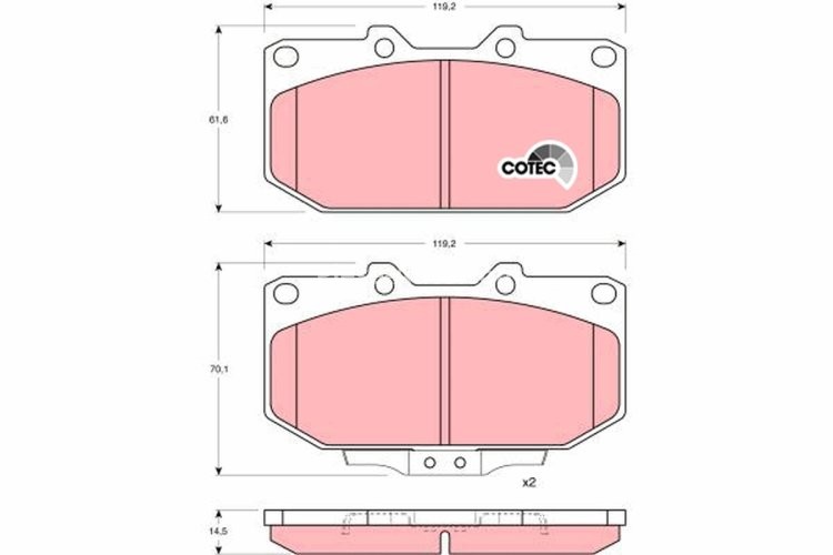 Set plăcuțe frână TRW, față, pentru: NISSAN 300ZX; SUBARU IMPREZA 2.0/3.0 05.90-12.05