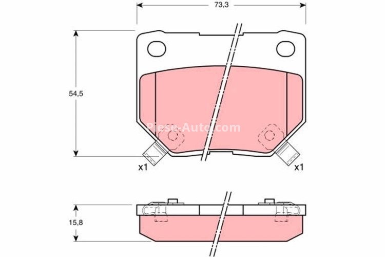 Set plăcuțe frână TRW, spate, pentru: NISSAN 300ZX, SKYLINE 2.5/3.0 05.90-07.00