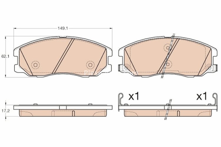 Set plăcuțe frână TRW, față, pentru: OPEL ANTARA A 2.0D/2.2D/2.4 07.06-