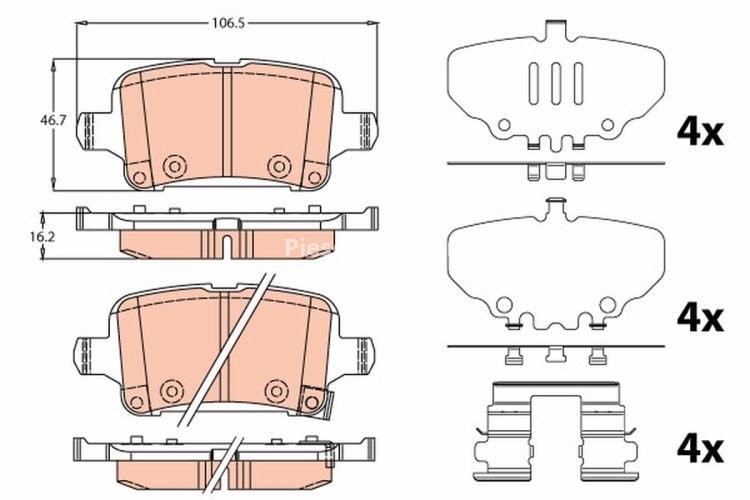 Set plăcuțe frână TRW, spate, pentru: OPEL INSIGNIA B, INSIGNIA B COUNTRY, INSIGNIA B GRAND SPORT 1.5-2.0D 03.17-