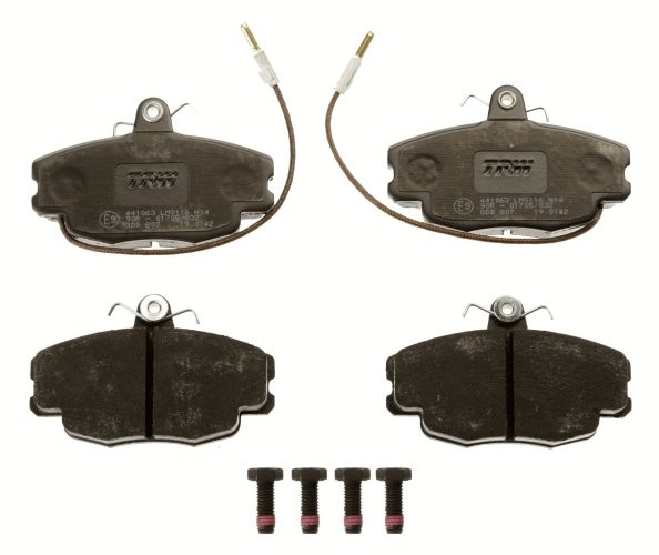 Set plăcuțe frână TRW, față (cu accesorii; cu șuruburi de ghidare etrier frână), pentru: PEUGEOT 205 I, 205 II, 309 I, 309 II; RENAULT 11, 18, 18 VARIABLE, 19 I 1.0-6.2D 04.78-09.14
