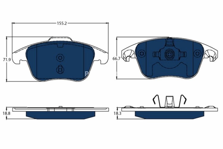 Set plăcuțe frână TRW, față, pentru: PEUGEOT 3008 2.0DH 02.11-08.16