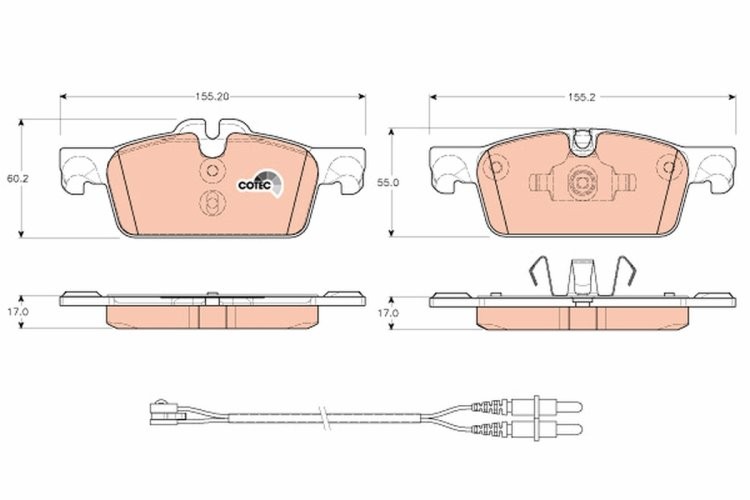 Set plăcuțe frână TRW, față, pentru: PEUGEOT 508 I, 508/KOMBI 1.6-2.2D 11.10-12.18