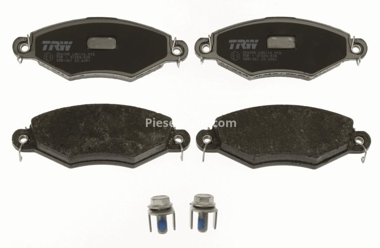 Set plăcuțe frână TRW, față (cu accesorii; cu șuruburi de ghidare etrier frână), pentru: PEUGEOT 206, 306, 306/HATCHBACK 1.1-1.9D 04.93-12.12