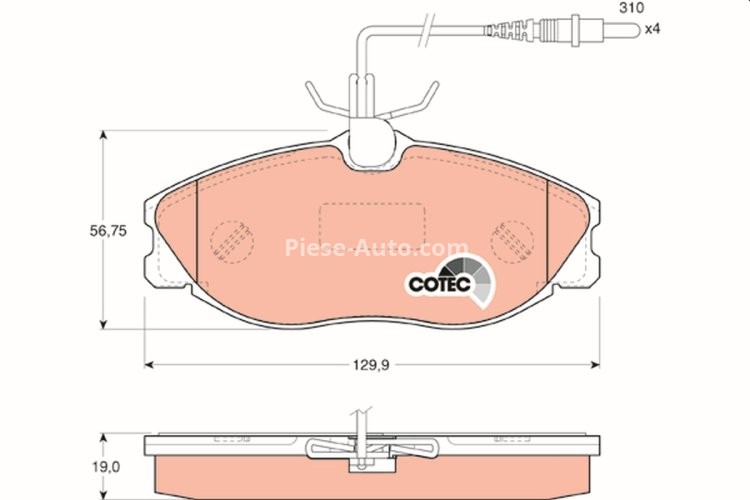 Set plăcuțe frână TRW, față (cu accesorii; cu șuruburi de ghidare etrier frână), pentru: PEUGEOT 406, 607 1.9D-3.0 11.95-08.05