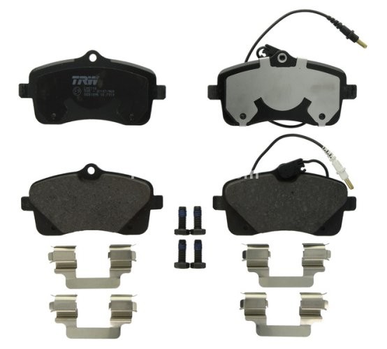 Set plăcuțe frână TRW, față (cu accesorii; cu șuruburi de ghidare etrier frână), pentru: PEUGEOT 407, 407/KOMBI 1.6D-2.0D 03.04-12.10