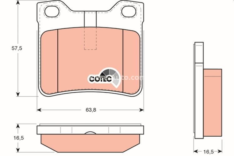 Set plăcuțe frână TRW, spate, pentru: PEUGEOT 406, 605, 607 1.6-3.0 10.89-08.05