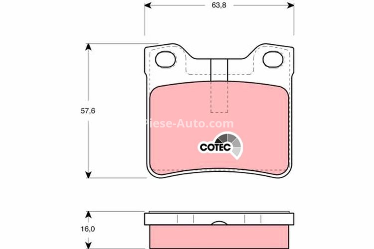 Set plăcuțe frână TRW, spate, pentru: PEUGEOT 406, 607 1.6-3.0 11.95-07.11