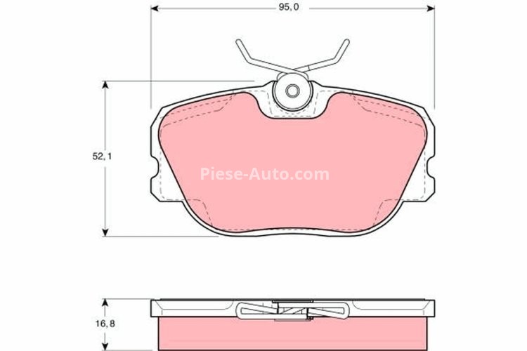 Set plăcuțe frână TRW, față (cu accesorii; cu șuruburi de ghidare etrier frână), pentru: SAAB 900 I, 9000 2.0/2.1/2.3 09.79-12.98