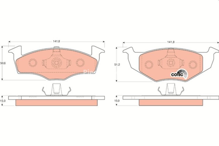 Set plăcuțe frână TRW, față, pentru: SEAT CORDOBA, CORDOBA VARIO, IBIZA II, TOLEDO I; VW GOLF III, LUPO I, POLO, POLO III CLASSIC, POLO/KOMBI, VENTO 1.0-1.9D 10.91-12.02