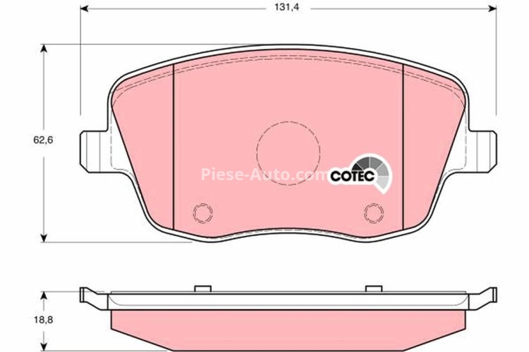 Set plăcuțe frână TRW, față, pentru: SEAT CORDOBA, IBIZA III, IBIZA IV, IBIZA IV SC; SKODA FABIA I, FABIA II, ROOMSTER, ROOMSTER PRAKTIK; VW POLO 1.2-2.0D 12.99-05.15