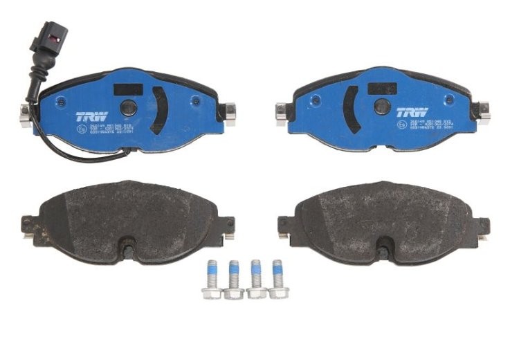 Set plăcuțe frână TRW, față, pentru: SEAT LEON SPORTSTOURER, TARRACO; VW ARTEON, ARTEON SHOOTING BRAKE, CADDY V, CADDY V/MINIVAN, GOLF VII, GOLF VIII, POLO VI 1.4H-Electric 03.14-