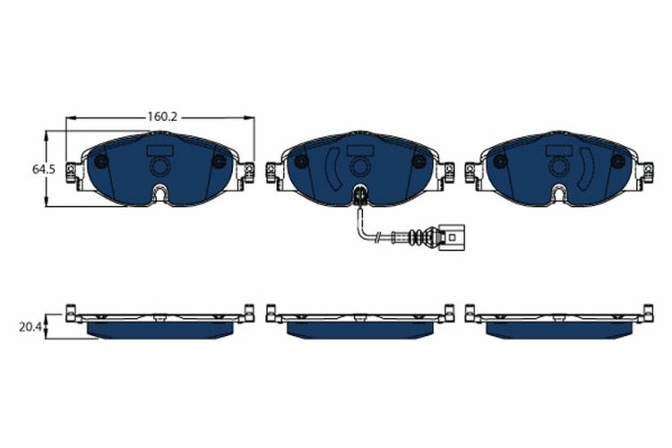 Set plăcuțe frână TRW, față, pentru: SEAT LEON SPORTSTOURER, TARRACO; VW ARTEON, ARTEON SHOOTING BRAKE, CADDY V, CADDY V/MINIVAN, GOLF VII, GOLF VIII, POLO VI 1.4H-Electric 03.14-