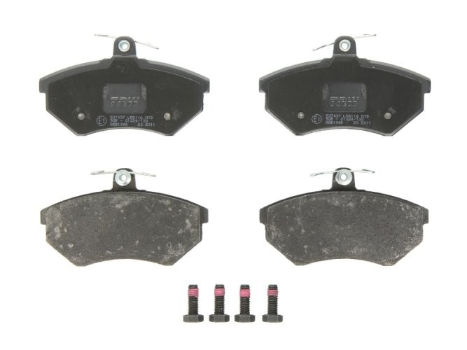 Set plăcuțe frână TRW, față (cu accesorii; cu șuruburi de ghidare etrier frână), pentru: SEAT CORDOBA, IBIZA II, INCA, TOLEDO I; VW CADDY II/MINIVAN, GOLF II 1.4-2.2 05.84-07.05