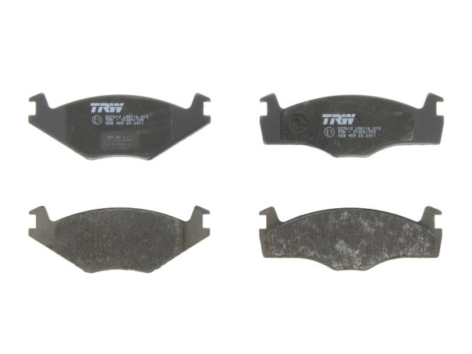 Set plăcuțe frână TRW, față (cu suplimente), pentru: SEAT CORDOBA, CORDOBA VARIO, IBIZA II; VW GOLF I, GOLF II, JETTA I, JETTA II, PASSAT B2, POLO, SANTANA, SCIROCCO 1.3-2.2 06.76-09.02