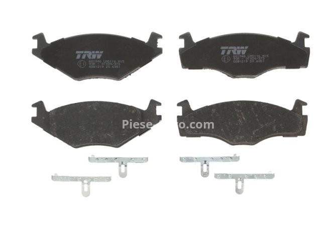 Set plăcuțe frână TRW, față (cu suplimente), pentru: SEAT CORDOBA, CORDOBA VARIO, IBIZA II; VW POLO, POLO CLASSIC, POLO II, POLO III, POLO III CLASSIC, POLO/HATCHBACK 1.0-1.9D 10.81-12.02