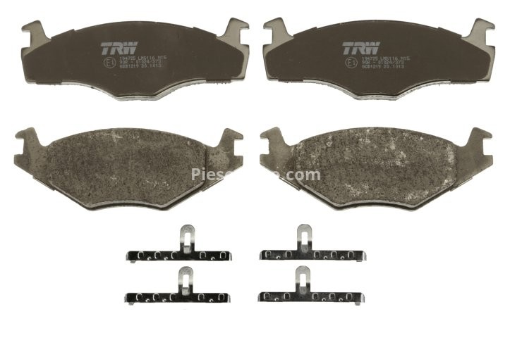 Set plăcuțe frână TRW, față (cu suplimente), pentru: SEAT CORDOBA, CORDOBA VARIO, IBIZA II; VW POLO, POLO CLASSIC, POLO II, POLO III, POLO III CLASSIC, POLO/HATCHBACK 1.0-1.9D 10.81-12.02