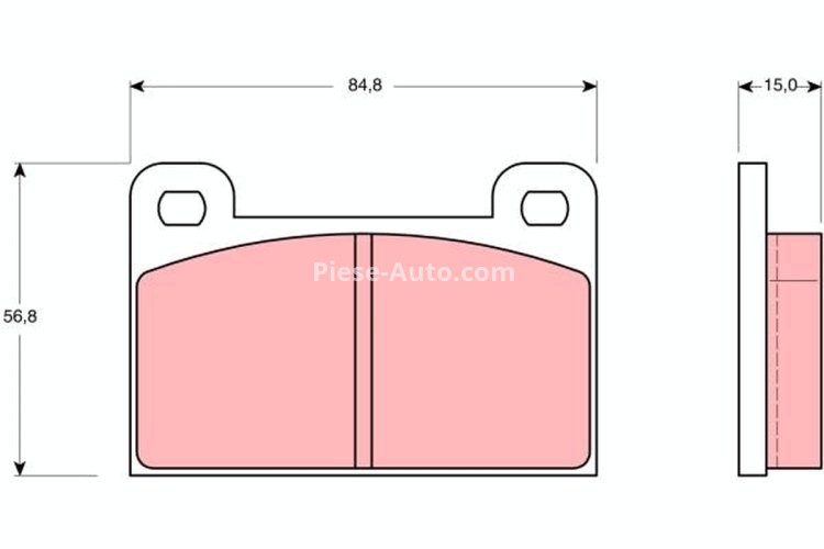 Set plăcuțe frână TRW, față, pentru: SKODA 130; WARTBURG 353, 353 TOURIST 1.0/1.3 06.66-10.91