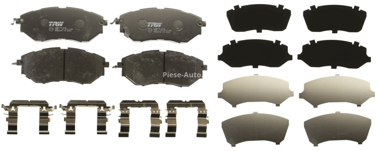 Set plăcuțe frână TRW, față (cu suplimente), pentru: SUBARU FORESTER, LEGACY IV, LEGACY V, OUTBACK, TRIBECA 2.0-3.6 09.03-