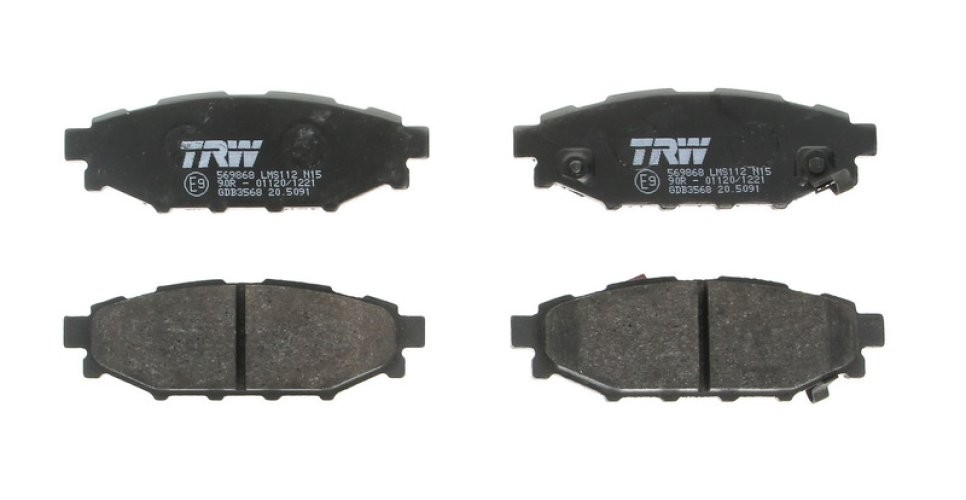 Set plăcuțe frână TRW, spate, pentru: SUBARU BRZ, FORESTER, IMPREZA, LEGACY V, OUTBACK, WRX; TOYOTA GT 86 1.5LPG-2.5 09.08-