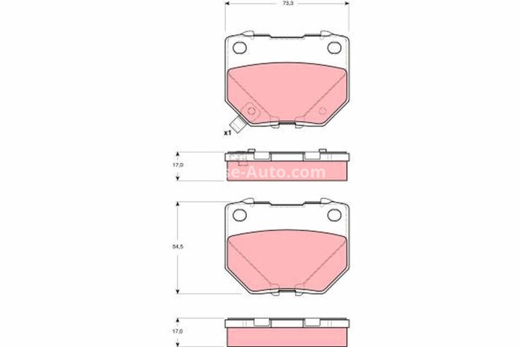 Set plăcuțe frână TRW, spate, pentru: SUBARU IMPREZA 2.0/2.5 12.00-12.08