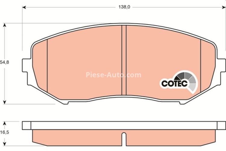 Set plăcuțe frână TRW, față (cu suplimente), pentru: SUZUKI GRAND VITARA II 1.6-3.2 04.05-