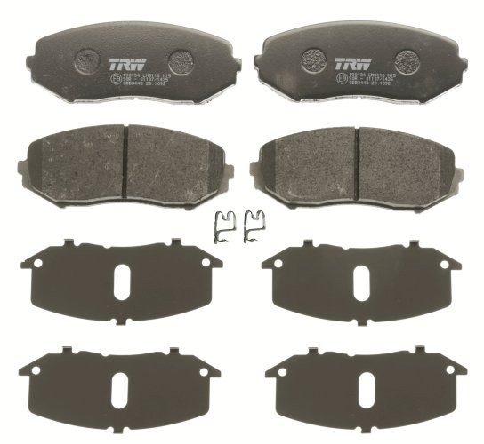 Set plăcuțe frână TRW, față (cu suplimente), pentru: SUZUKI GRAND VITARA II 1.6-3.2 04.05-